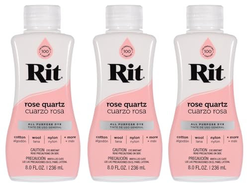 Rit Dye - Tinte líquido para tela de 8 onzas para ropa, decoración y manualidades, cuarzo rosa (paquete de 3)