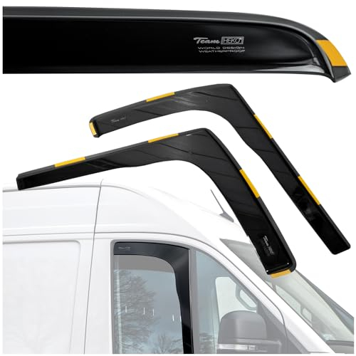 HEKO - Kompatibel mit Ford Transit Custom 2012-2023 Seitenscheiben-Windabweiser; Vorne; 2 Stk.; Regenabweiser, Windabweiser, Getönt, Stromlinienförmig; Einfache Montage; Schutz vor Wind und Regen