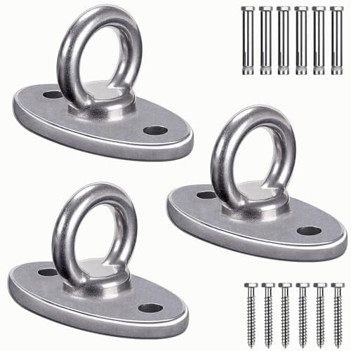 BeneLabel 3er Holz/Beton Decke Aufhänger Hängematte Schaukel Hängen Hardware Oval Halterung Set für Innen Außen Spielplatz Stuhl Yoga Seil Boxsäcke, 2800lbs