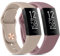 2 Straps Compatible with Fitbit Charge 3 /Charge 4 Strap for Women Men, Silicone Soft Replacement Bands for Fitbit Charge 3 4 with Steel Buckle, Large-Milk Tea+Smoke Purple