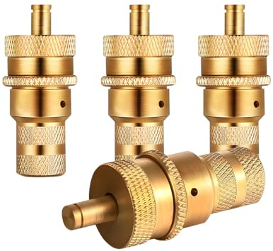 JNNJ 4-Piece Universal Car, Truck, Motorbike & Bicycle Tire Deflator Kit, Brass Material, Gold Color, Tire Pressure Reducing Valve Deflator