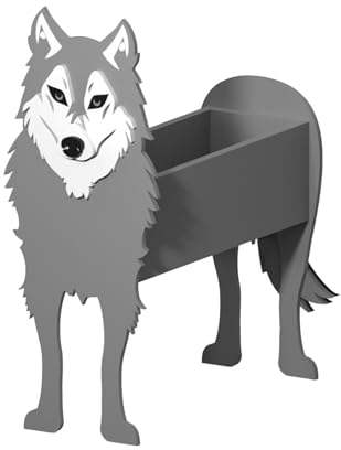 BestAlice Blumentöpfe, Tier-Pflanzgefäß, Große Kreative und Niedliche Haustier-Pflanzgefäße, Geeignet für Heimdekoration und Geschenke, Pflanzenaufbewahrungsbehälter, Halter, Büro,(Wolf)