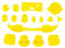 Series X Full Game Controller Button Set Ersatz Griffe Kits für Series X, für Series S Game Controller (Yellow)
