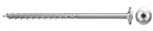 fischer PowerFast II Spanplattenschraube 6,0 x 220, Tellerkopf mit Innenstern TX, Teilgewinde, Schraube für Holzverarbeitung, reduziert Einschraubwiderstand & Einschraubzeit, gvz, 100 Stück