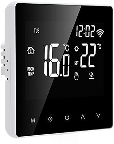 ME81H Smart Elektrische Fußbodenheizung Thermostat Temperaturregler LCD WiFi für AC230V Häuser Büros Hotels (Weiße Rückseite und weißer 3A)