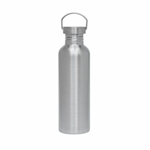 SEEDOR BIP39 Bottle – Premium Trinkflasche Edelstahl 1L mit Bitcoin Wordlist Gravur, nicht isolierte einwandige Flasche, Outdoor Wasserflasche, auslaufsicher, spülmaschinenfest, BPA-frei, ohne Plastik