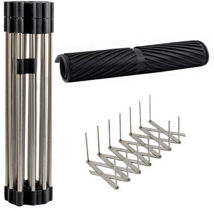 DETOIITO Juego de regalo de cocina 3 en 1, estante de secado enrollable, alfombrilla de silicona y estante para platos para madres, artículos esenciales de cocina (color negro)