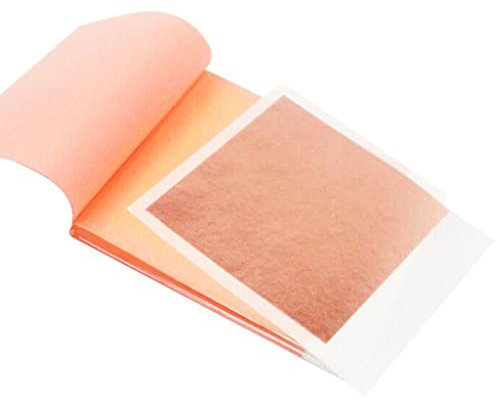 antianzhizhuang 25 Blatt Quadratische Metallfolien Set Blattgold Blattsilber Roségold Nagelkunstzubehör Malerei Bastelpapier