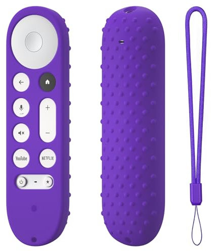 Silicone Case For Google TV Streamer 4K TV 2024, Remote Cover Replacement, Protective Case, Shockproof Silicone Cover for Google GY3LE (Dark Purple)