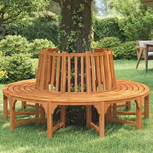 XGWKCNV Furniture Select-Runde Baumbank ?208 cm Massivholz Eukalyptus