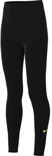 Nike One Dri-Fit-Tights Für Ältere Kinder (Mädchen), Black/Volt, FZ5605-011, S