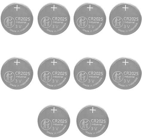 Potentes pilas de botón CR2025 adecuadas para dispositivos de control remoto de coche, calculadoras, placa base, 10 unidades