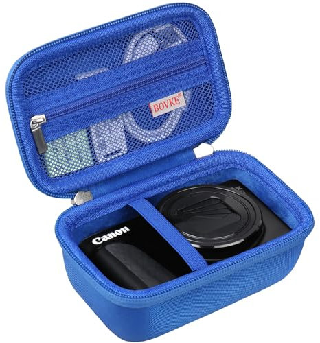 BOVKE Hard Shell Digital Camera Case for Canon PowerShot SX740 / SX730 Digital Camera, Compact 4K Vlogging Small Cameras Travel Carrying Storage Bag, Blue