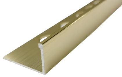 10mm Aluminium Metal Tile Trim L Shape 250cm Long 4 Colours (5, Brushed Gold)