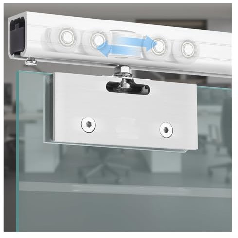 AMUFJJ Rail Porte coulissante Rail De Porte Escamotable Dissimulé 60 100 120 150 180 300 Cm, Kit De Quincaillerie pour Portes De Placard Coulissantes/de Douche/en Verre(120in/3048mm)