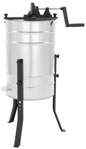 LYSON 2-Waben Honigschleuder Diagonalschleuder Ø400 Manuelle Honeyextractor Tangentialschleuder mit Handantrieb für 2 Rähmchen D, LN, WL, AP Universal Edelstahl Imkerei Bienenzüchter BASIC LINE