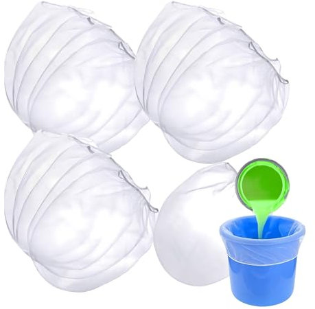 16 Pcs Paint Strainer Bags, White Fine Mesh Paint Strainer for Emulsion, Elastic Opening Reusable Paint Filter Bag for Spray Guns & Paint Buckets, Professional Painting Supplies