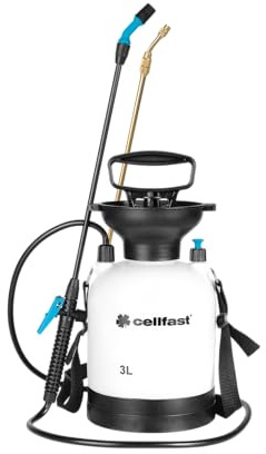Cellfast Drucksprüher Handsprüher 3L - Kompakt und Tragbar mit Schulterhalterung - Teleskoplanze 39-66cm