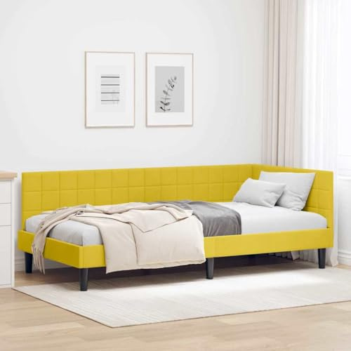 vidaXL Modern Space Saving Wall Mounted Velvet Corner Bed Bedroom Furniture