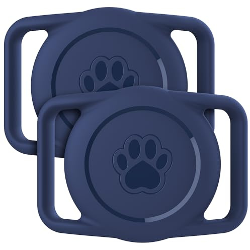För Apple Airtag hundhalsbandshållare, 2-pack vattentät Airtag katthalsband | Citymore Mjuk silikon Airtag-fodral hundar och katter, för Apple Air Tag hållare för husdjurshalsband – passar 3 cm bred