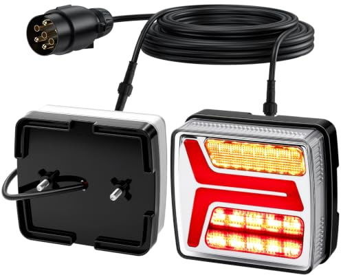DTEANJU LED Anhänger Rückleuchten 12V Set mit 7-poligem Kabelbaum IP67