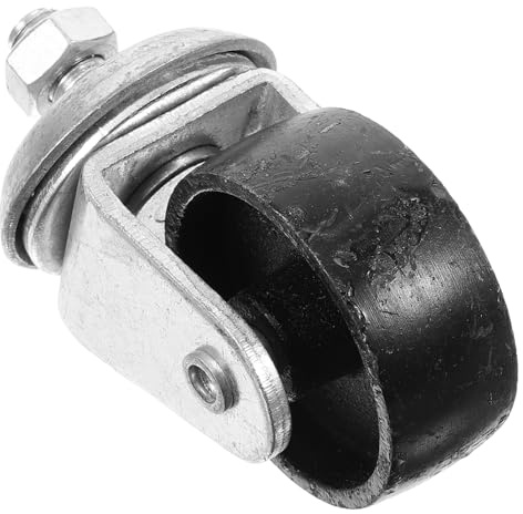 Lenkrolle 12mm aus Metall für Hydraulischen Wagenheber, Silber | Räder für Horizontale Wagenheber, 12mm Gewinde, Komplette Baugruppe, Allgemein Passend, Ersatzteil