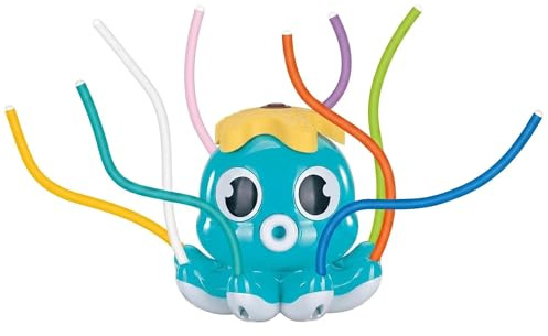 Falafoty Water Sprinkler Outdoor Yard Toy for Kids, Octopus Garden Sprinkler Toy with 8 Swinging Tubes,Summer Outside Toys Backyard Lawn Water Spray Game for Beach Pool Yard Park Watering Fun