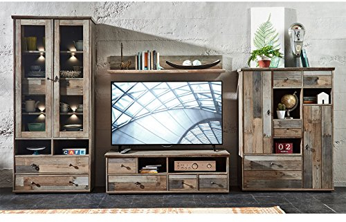 möbelando Wohnwand Schrankwand Mediawand Anbauwand TV-Wand Wohnzimmerschränke Britta I