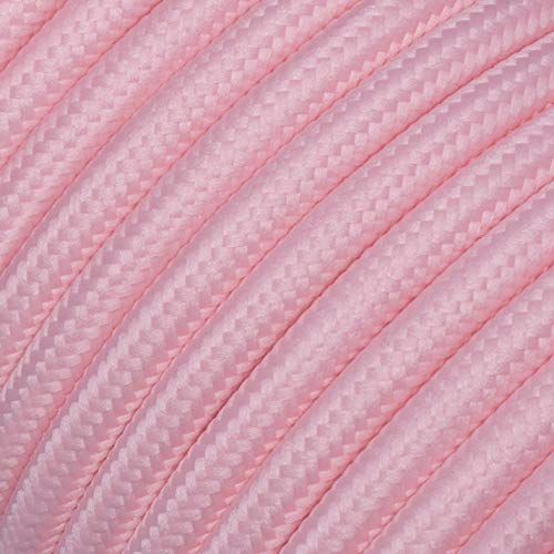 Textilkabel für Lampe, Stoffkabel 2-adrig (2x0,75mm²), Pastell-Rosa - 3 Meter