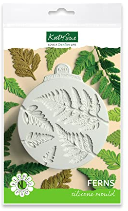 Flower Pro Ferns Silicone Mould for Cake Decorating & Clay Crafts by Katy Sue Moulds & Flower Pro Moulds. Makes 5 Sizes of Fern Leaf for Use with Fondant, Sugar Paste, & Air Dry Clay