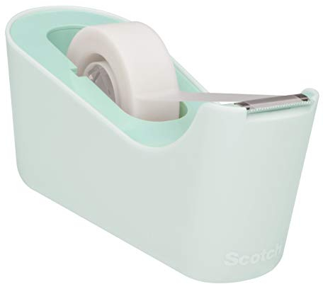 Scotch Tape Dispenser + Scotch Magic Invisible Tape, 1 Roll 19 mm x 33 m - Refillable Dispenser for Home and Office - Mint