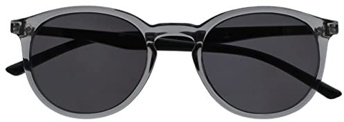 OPULIZE Met Lunettes de Lecture Solaire Monture Ronde et Mince Charnières à Ressort Verres Teintés Anti-Rayures Gris Transparente Hommes Femmes S60-7 +3.50