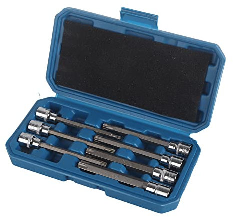 Jeu de douilles Torx 7Pcs 3/8inch Drive Extra Long Torx Star Socket set (Longueur 4.3inch)+embout torx t60 torx long 3/8 douille torx longue cle torx torx long 3/8
