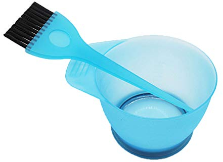 2PCS / Set Haarfärbemittel Farbbürste und Schüssel Set Haarfarbe Pinsel Mischschüssel Kit für Haartönung Färben Färber Applikator Blau