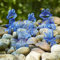5X Sonnenfänger Gartenstecker Happy Frog, Deko Frosch 5er Set, Leuchtende Geschenk Idee für Garten und Teich, Farbe:Blau