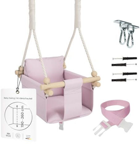 MAMOI® Altalena neonato per bambini, Altalene di legno da interno, Dondolo a porta da casa, Altalena design scandinavo a partire da 1 anno 2/3 anni, Baby swing