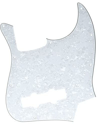 Dopro J Bass Pickguard für USA/Mexikanische 4 Saiten Fender Jazz Bass White Pearl