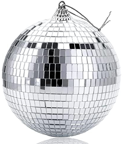 15CM Spiegelkugel,Discokugel,Silberne Hängekugel,Silber Discokugel,Silberne Spiegelkugeln,Spiegel Discokugeln,Klein Spiegelkugel,Disco Ball für Party,Mirrorball,Klassische Discokugel