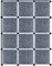 YUENFONG Kleiderschrank Organizer Garderobe DIY Regalsystem Steckregalsystem aus Kunststoff für Kleidung, Schuhe, Spielzeug und Bücher, Schwarz (12 Boxen mit Tür)