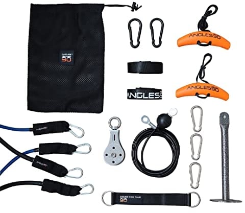 Full Set - Krafttrainings-Set für den ganzen Körper, für Zuhause, Reisen oder Training im Freien - Einschließlich Angles90 Grips, Sling Trainer, Widerstandsbänder & Kabelzug - Kraftstation für Zuhause