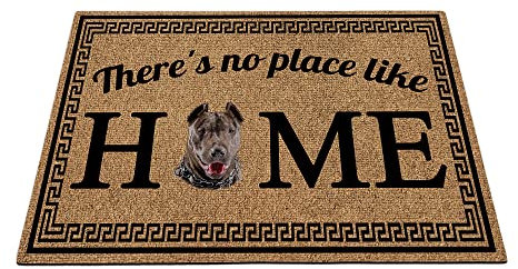 BAGEYOU There's no Place Like Home Door Mat with Cute Pitbull Dog Welcome Floor Mat for Home Decor 35.4x23.6