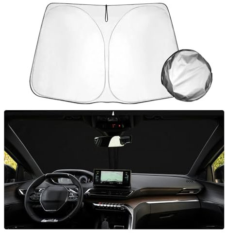 SHAOHAO Peugeot 3008 2016-2023 Parasol Plegable con Tejido Revestido de Plata Plegable protección UV y contra el Calor Parasol Peugeot 3008 Accesorios