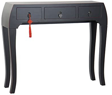 DRW Konsole Fichte 96 x 26 x 80 orientalisch Schwarz