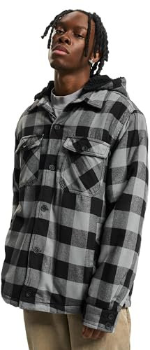 Brandit Lumber Jacket Hooded, Farbe: blk+charco, Größe: M