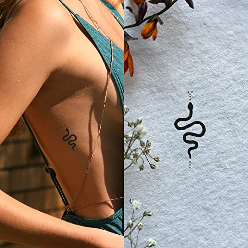 Inkster Tattoo - Kleine Schlange | vegane & wasserfeste Temporäre Tattoos für Erwachsene - EU-Kosmetikzertifizierte Farbe - revolutionäres 2 Wochen Tattoo | Premium Klebetattoos & Fake Tattoo