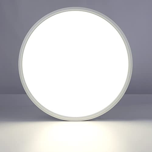 15.7in/40cm 32W LED Flush Mount Ceiling Light Fixture, 5000K Daylight White, 3800LM, White LED Round Ceiling Lighting, 320W Equivalent Ceiling Lamp for Closets, Kitchens, Stairwells, Bedrooms, etc.