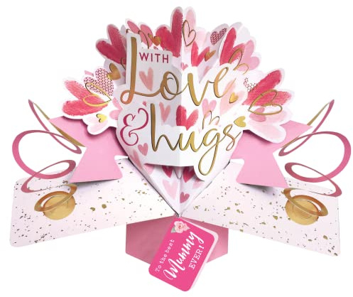 Best Mummy Ever Love & Hugs Pop Up Card Mother's Day, Birthday, Any Occasion POP026M10