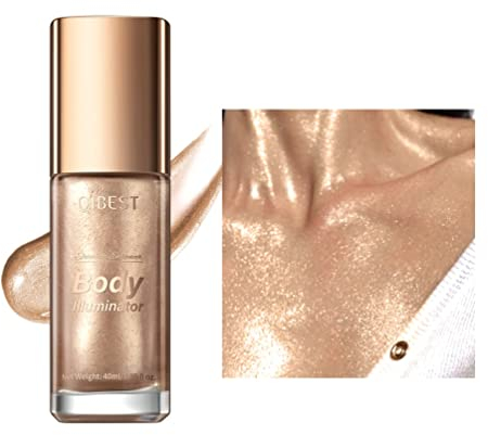 Body Luminizer Shimmer Oil Liquid Highlighter Makeup,Face & Body Glow Shimmer Lotion Radiance All In One Makeup,Waterproof Moisturizing Shimmer Body Oil (Rose Gold)