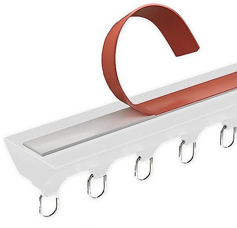 Vorhangschiene Gardinenschiene Gardinenstange Weiße Vorhangschiene, Dünn Gerade Vorhang-Aufhängesystem Deckenmontierte Raumteiler Stab/Stange Mit Rollgleitern Und 90°-Eckverbinder, Selbstklebend (Col
