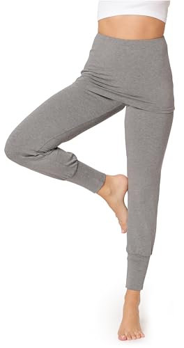 Bellivalini Damen Yogahose mit Rock Lang Trainingshose Bequeme Hose aus Viskose BLV50-275 (Medium Melange, M)